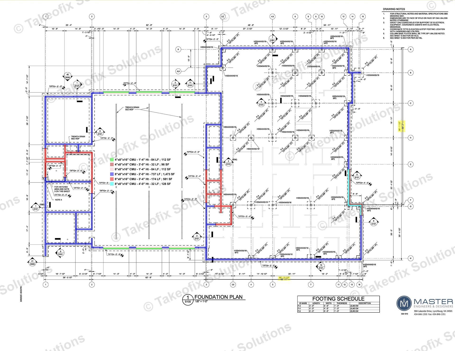 Brick and block masonry construction, highlighting Takeofix's detailed masonry estimating and material takeoffs.