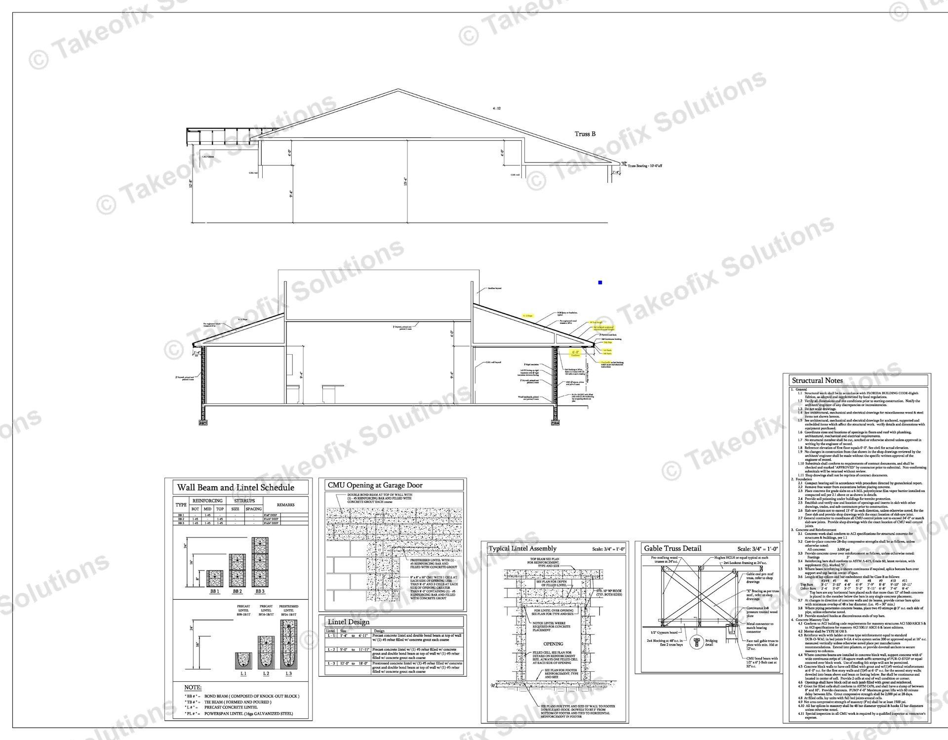 Exterior building envelope showing roofing and siding materials for contractor bidding estimates.